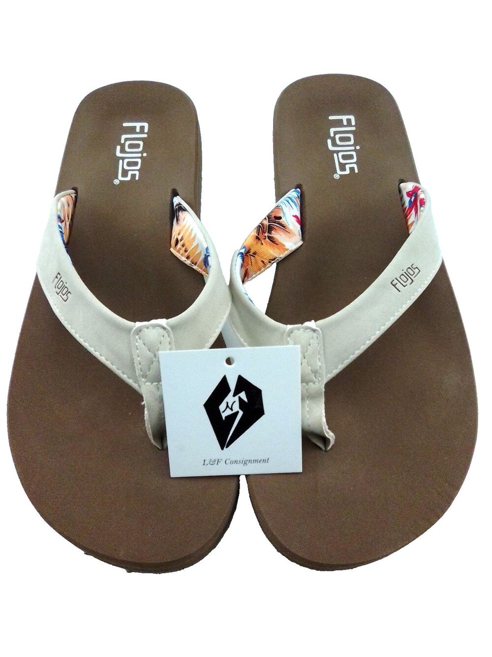 Flojos Women's /Junior  Memory Foam Soft Suede Flip Flops Tan Size 6/6.5